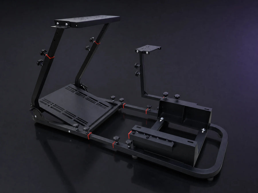 WS-1 folding steel wheel stand with red knobs