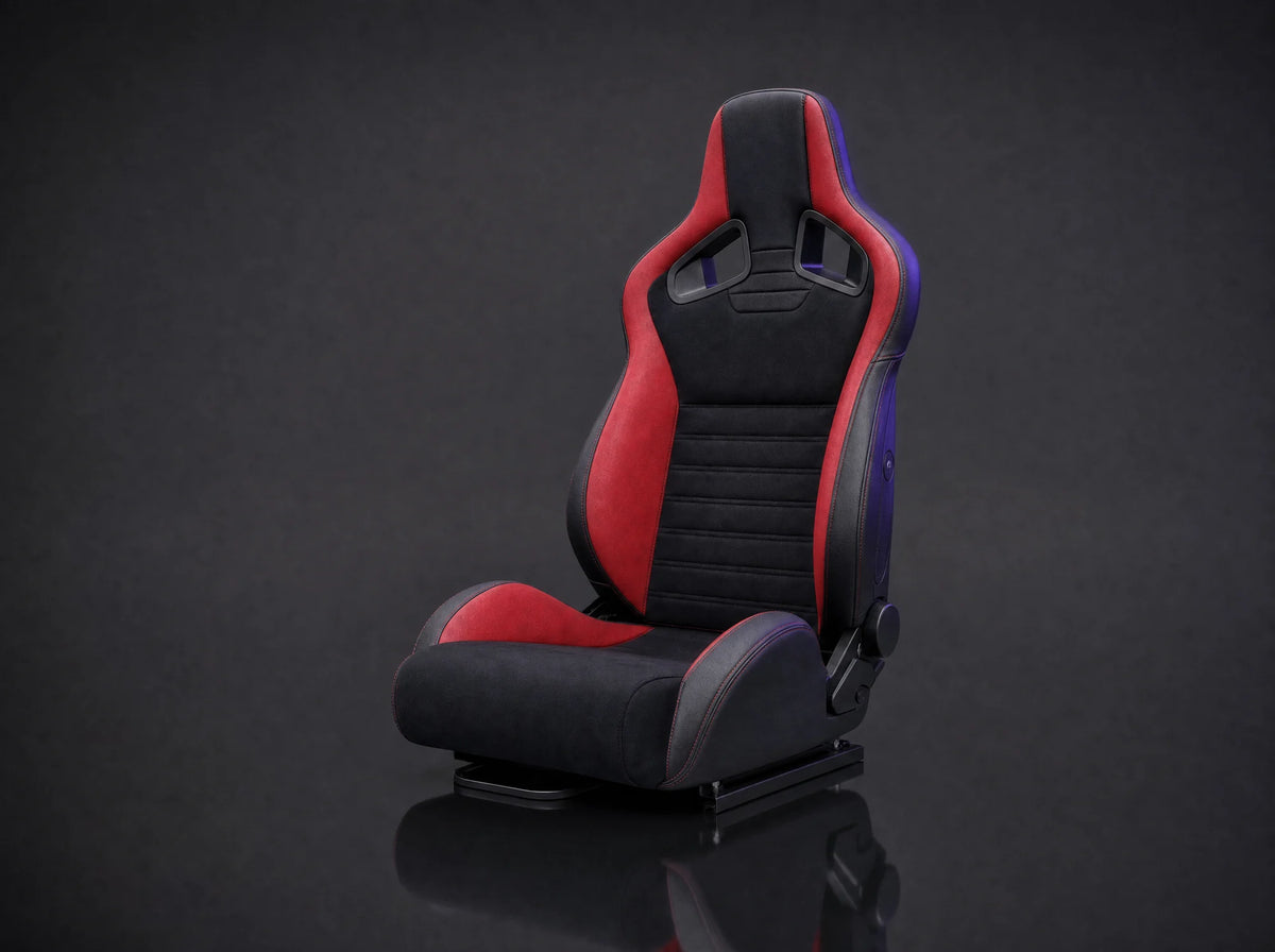 RS-1 reclining sport seat in black and red
