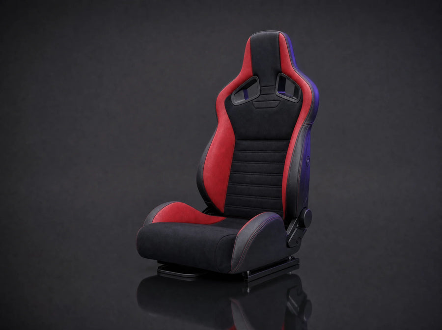 RS-1 reclining sport seat in black and red