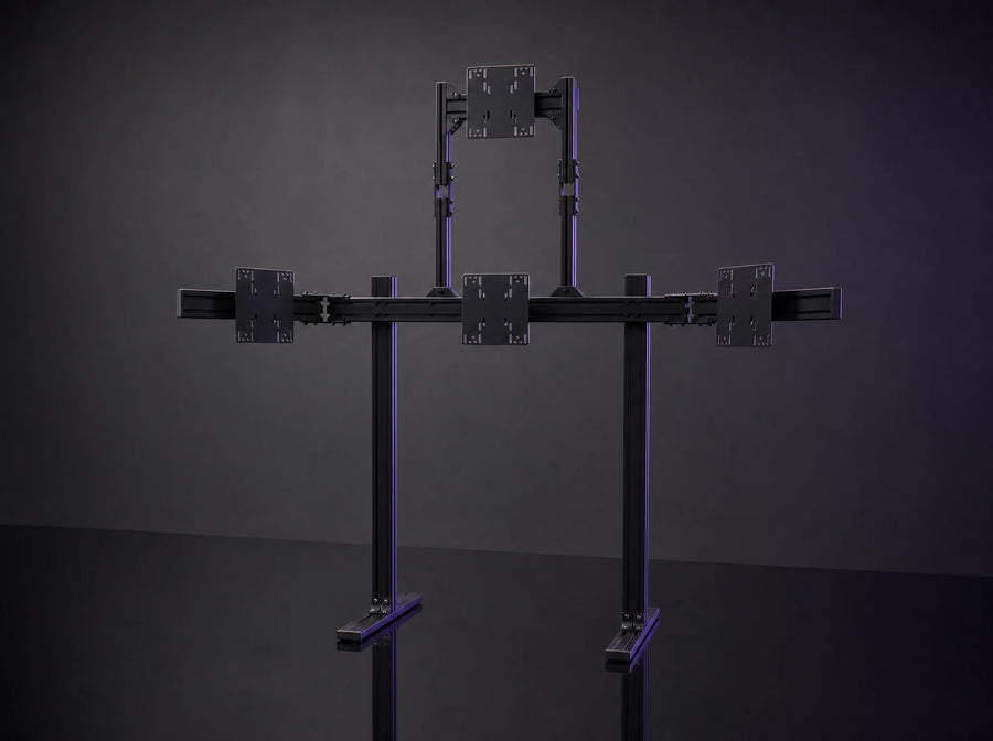 TS-4 triple monitor stand with raised top screen plate