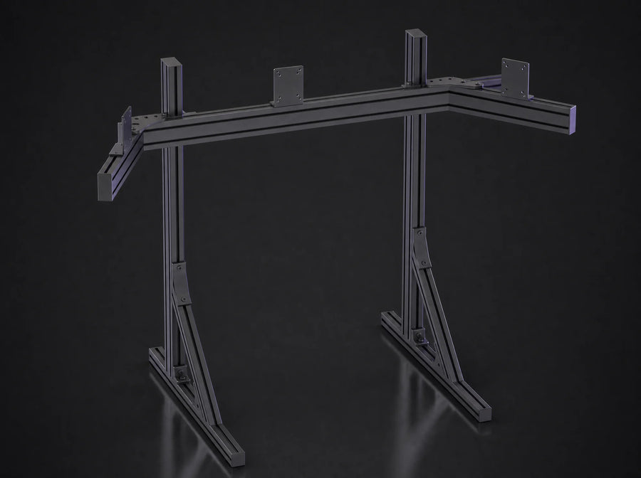 TV-3 freestanding triple TV stand in black aluminum