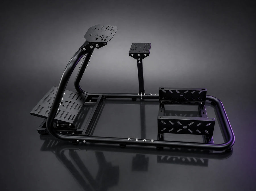 T-42 black steel tube sim racing rig