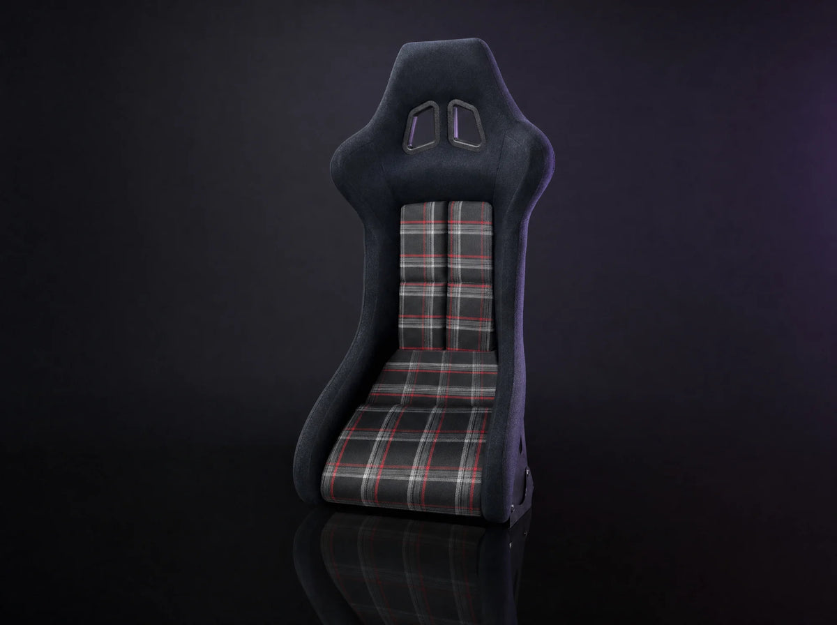 FB-4 fiberglass bucket seat with tartan center