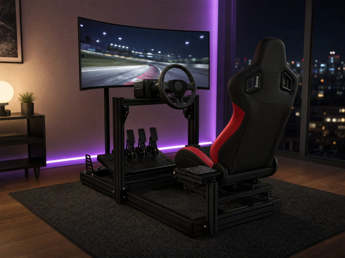 Sim racing cockpit set up at home