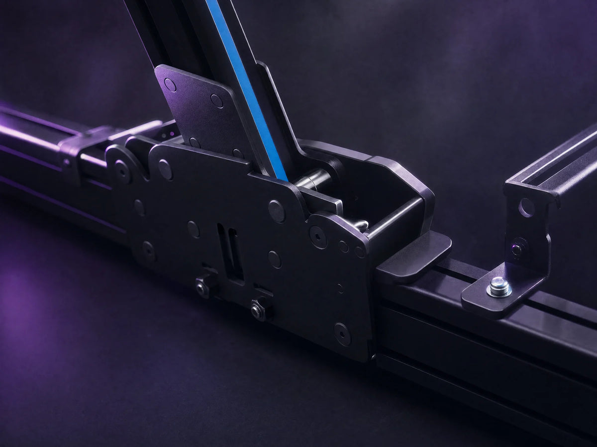 Close-up of the Fold-80 hinge and folding strut