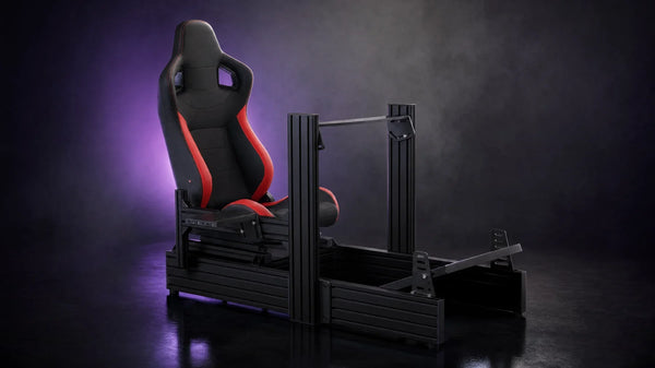 GT-80 cockpit with black and red bucket seat