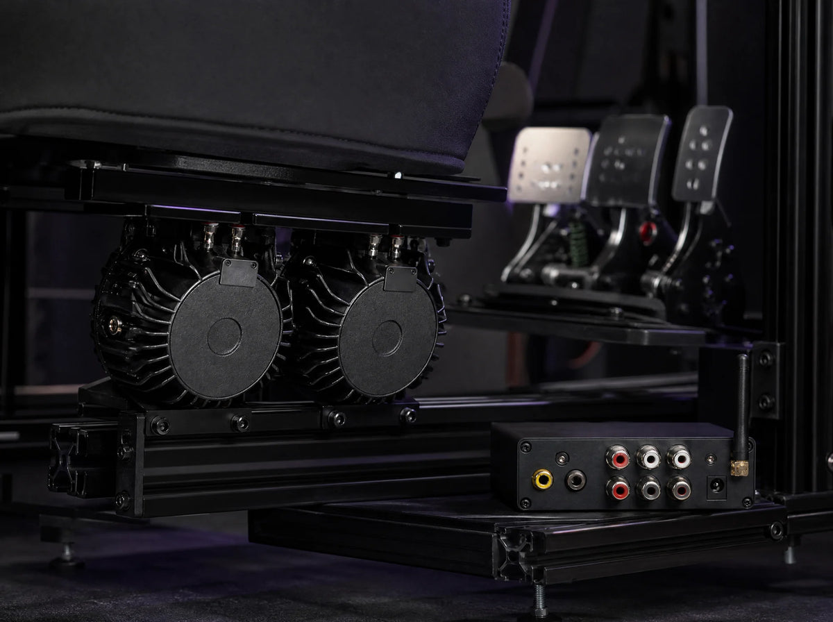 BS-3 shakers bolted under seat and pedal deck