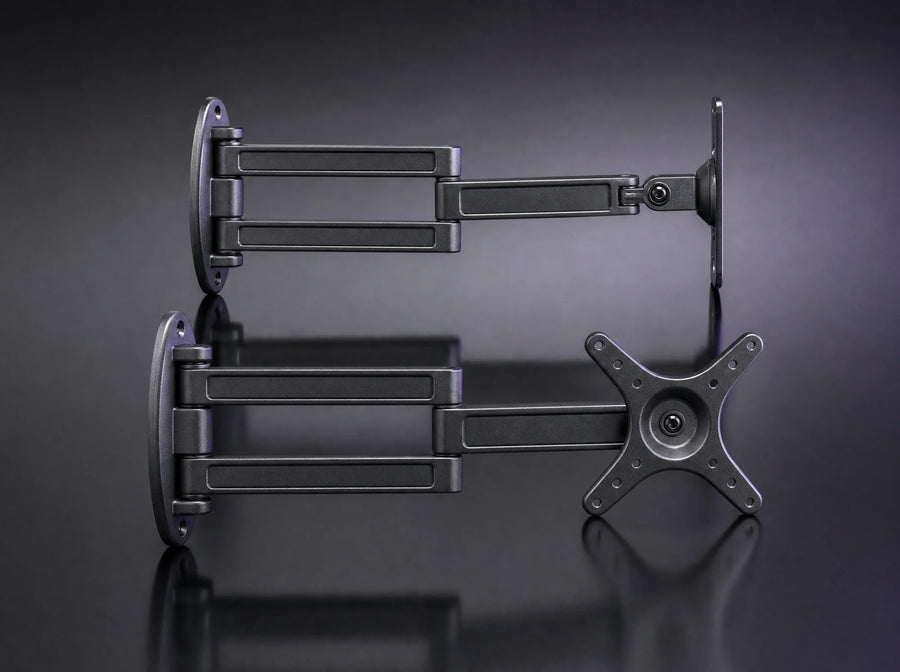 KM-2 articulating keyboard and mouse arms with VESA plate