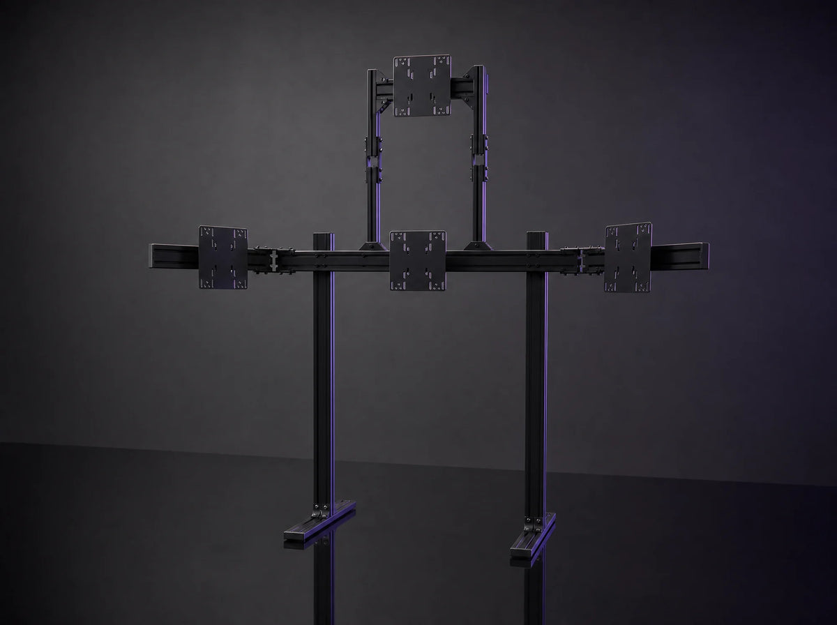 TS-4 triple monitor stand with raised top screen plate